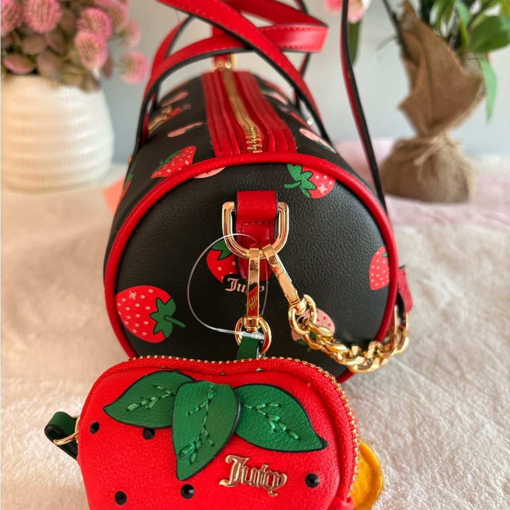 Juicy Couture Sweet N Juicy Strawberry Mini Barrel Bag w/ coin pouch - Picture 5 of 7